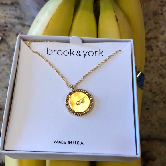brook and york Jewelry Nwt Brook York Gold Necklace Initial A Poshmark